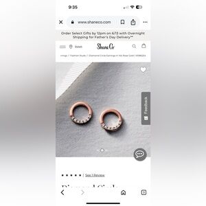 Shane Co. Elegant 14k White Gold and Diamond Circle Earrings. Only worn twice.